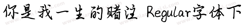 你是我一生的赌注 Regular字体下载字体转换